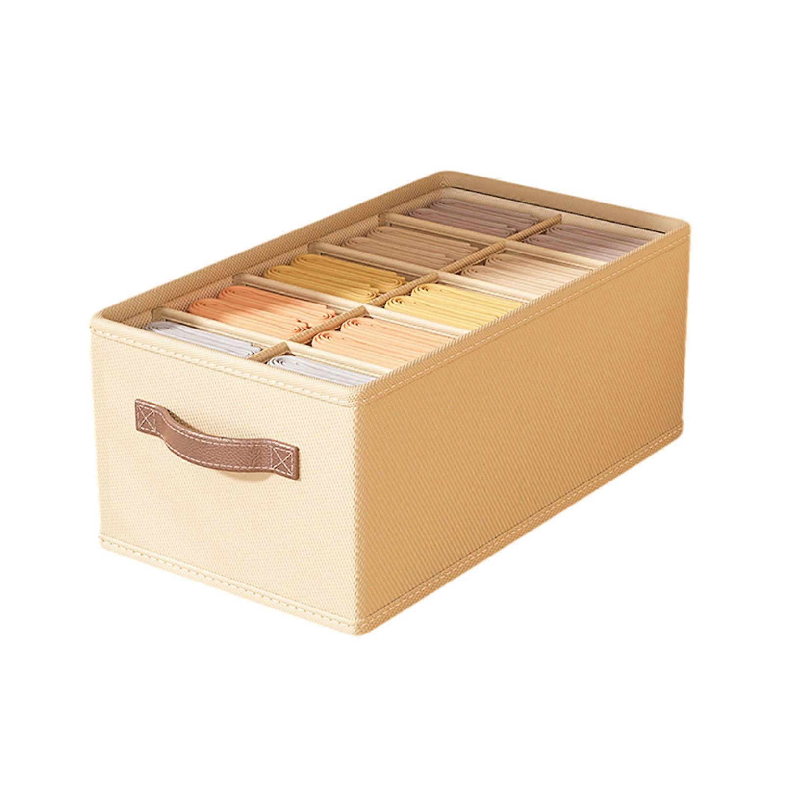 Hand-rolled Lattice Type Pants Storage Box Foldable Dustproof Quilt Finishing Case for Bedroom