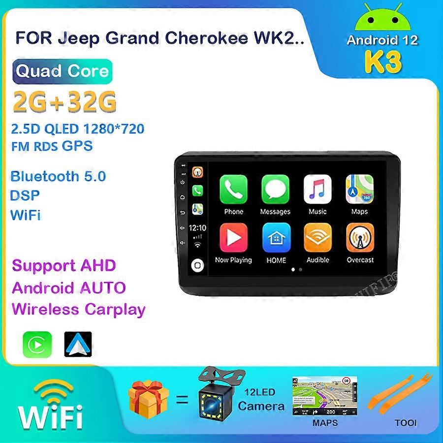 Android 12 Octa-Core For Jeep Grand Cherokee WK2 2013 - 2020 Car Radio Multimedia Video Player Navigation No 2din 2 din DVD