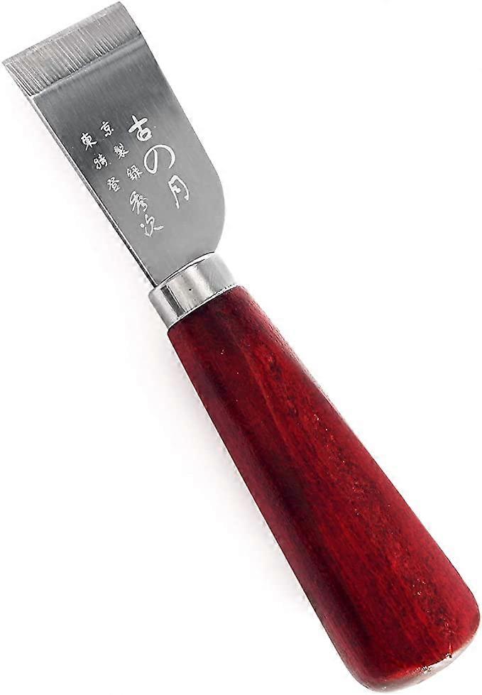 ZK-Leather Cutting Knife Stainless Steel Hand Wooden Handle Tool Leather Shovel Knife for Leather Processing