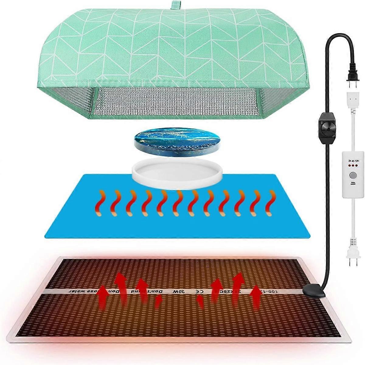 Resin Heating Mat with Cover , Fast Resin Curing Mat, Epoxy Heater Silicone Heat Pad Drying Machine