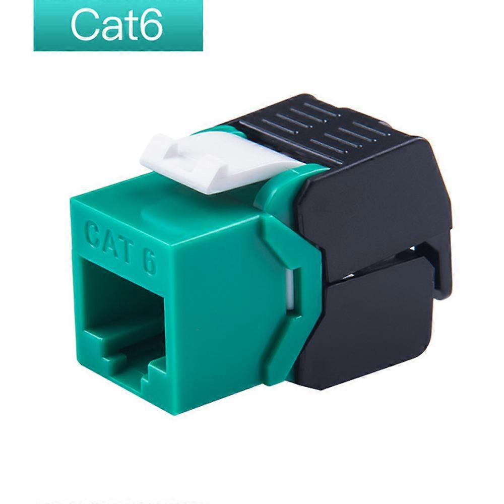 RJ45 Cat6 Keystone-kontakter Moduler Kontakter Nettverksmoduler Verktøyløs Type Krymping Gigabit Ethernet Fargerik Adapter 10PCS