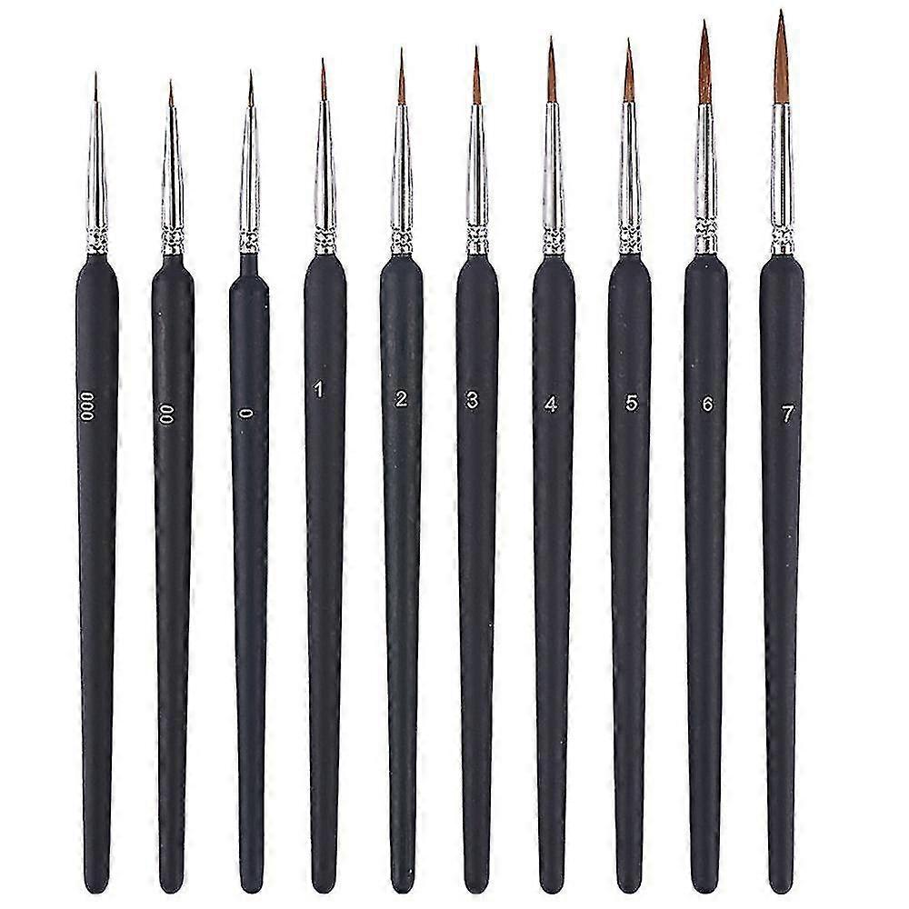 10 Fine-pointed Brushes. Mini Fine Brush Set Is Suitable For Scale Model Painting And Drawing
