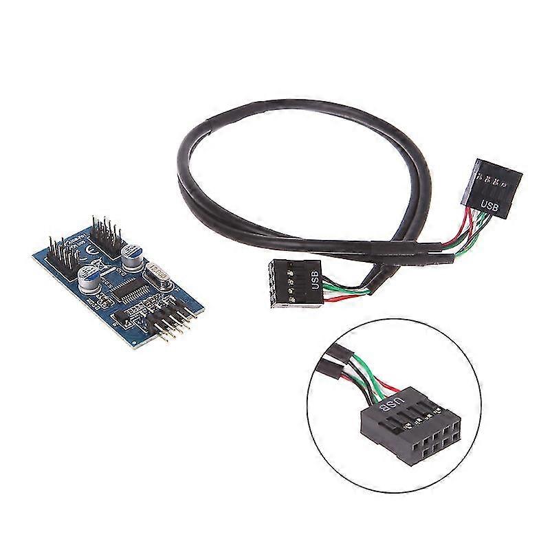 Pc Case Internal 9 Pin Usb 2.0 To Dual 9 Pin Pcb Double Chipset Enhanced Cable