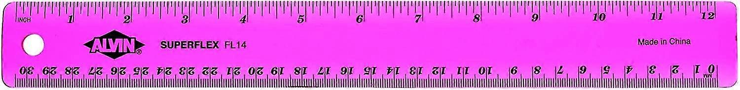 Alvin, Fl14, Plastic Superflex Ruler, Flexible And Virtually Indestructible - 12 Inches