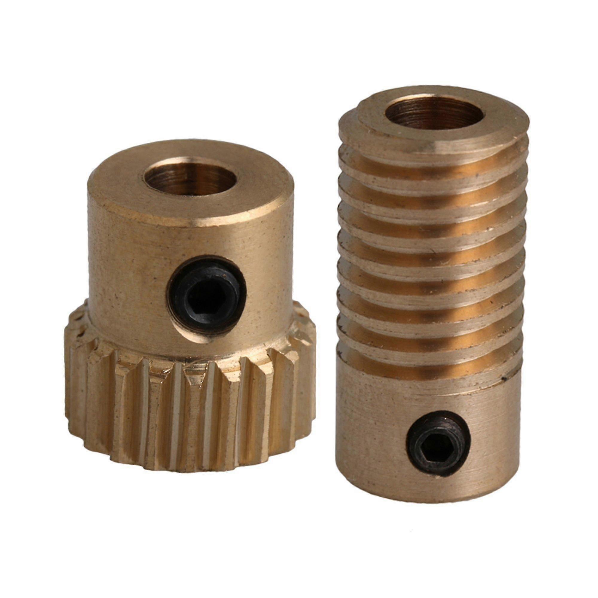 0.5 Modulus Worm Reducer 20t 4mm Hole Brass Worm Wheel + 5mm Gear Shaft