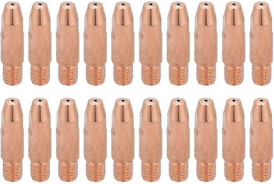 Plasma Consumable Cutting Nozzle 20pcs M6 Copper Contact Tip For Binzel 24kd Mig/mag Welding Torch(1.0x28mm)