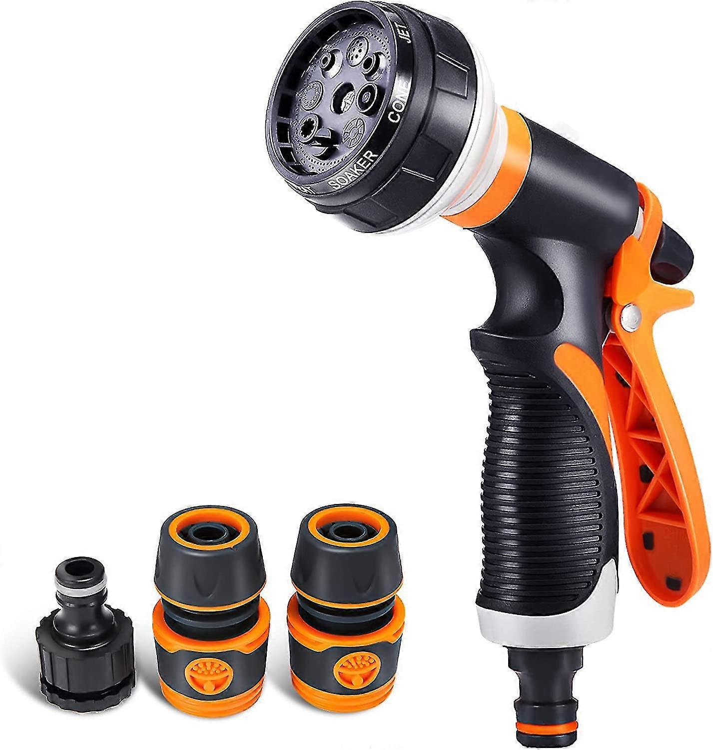 Garden Hose Spray Gun,8 Adjustable Patterns Hose Pipe Spray Gun High Pressure Spray Nozzle Perfect For Watering Plants, Car Washing, Shower Pets