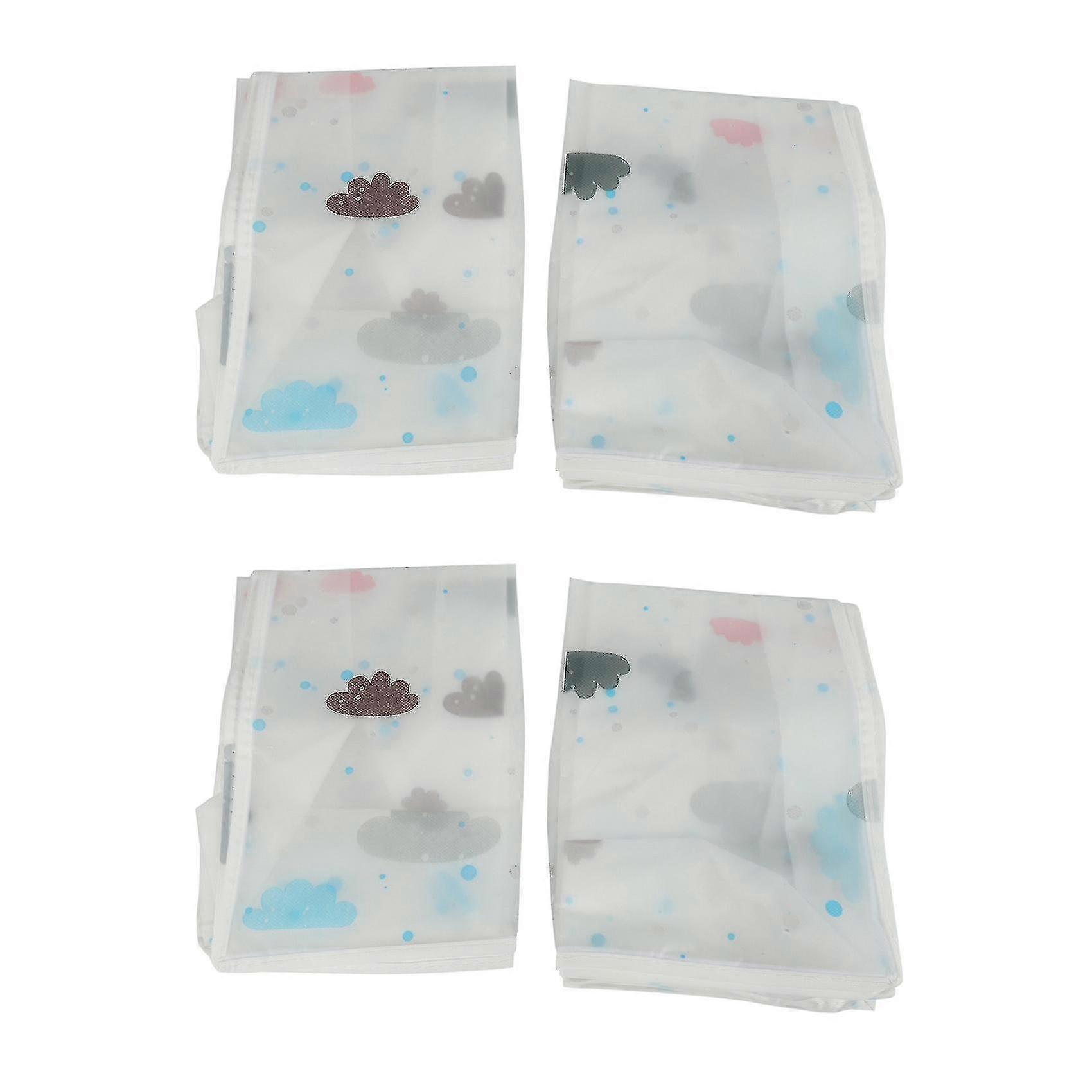 4pcs Foldable Storage Bag Clothes Blanket Quilt Closet White