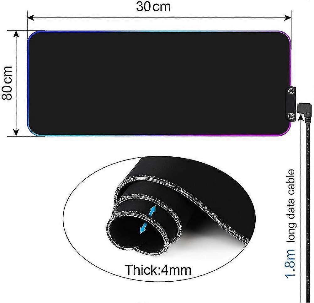 Rgb Gaming Mouse Pad With 7 Led Colors 14 Lighting Modes Mouse Pad Computer