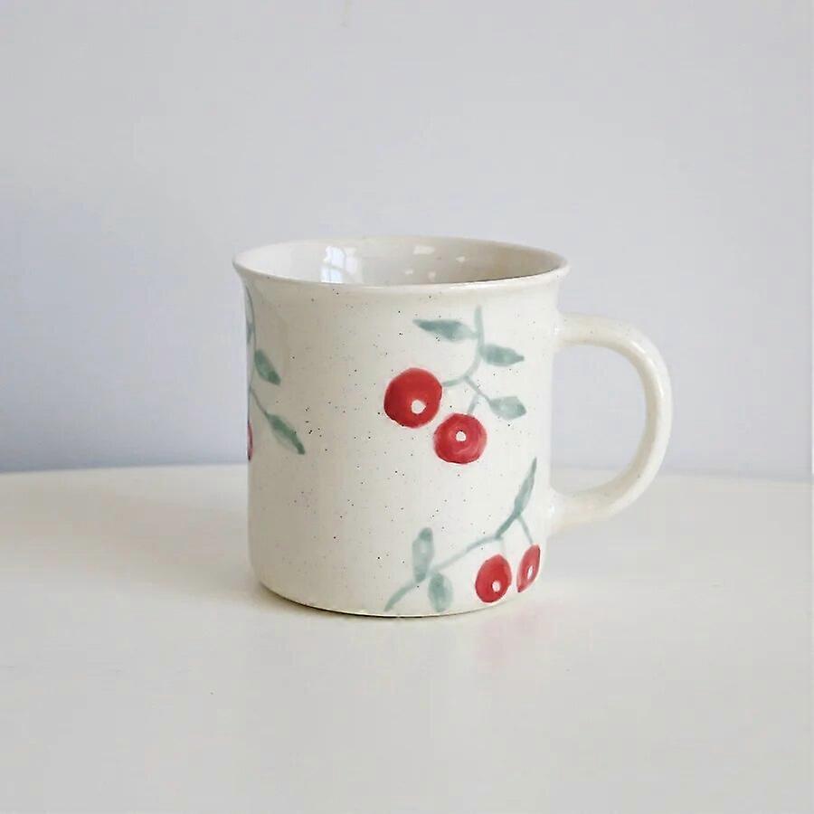 Hand-painted Flower Ceramic Mug, Breakfast Milk Coffee Cup