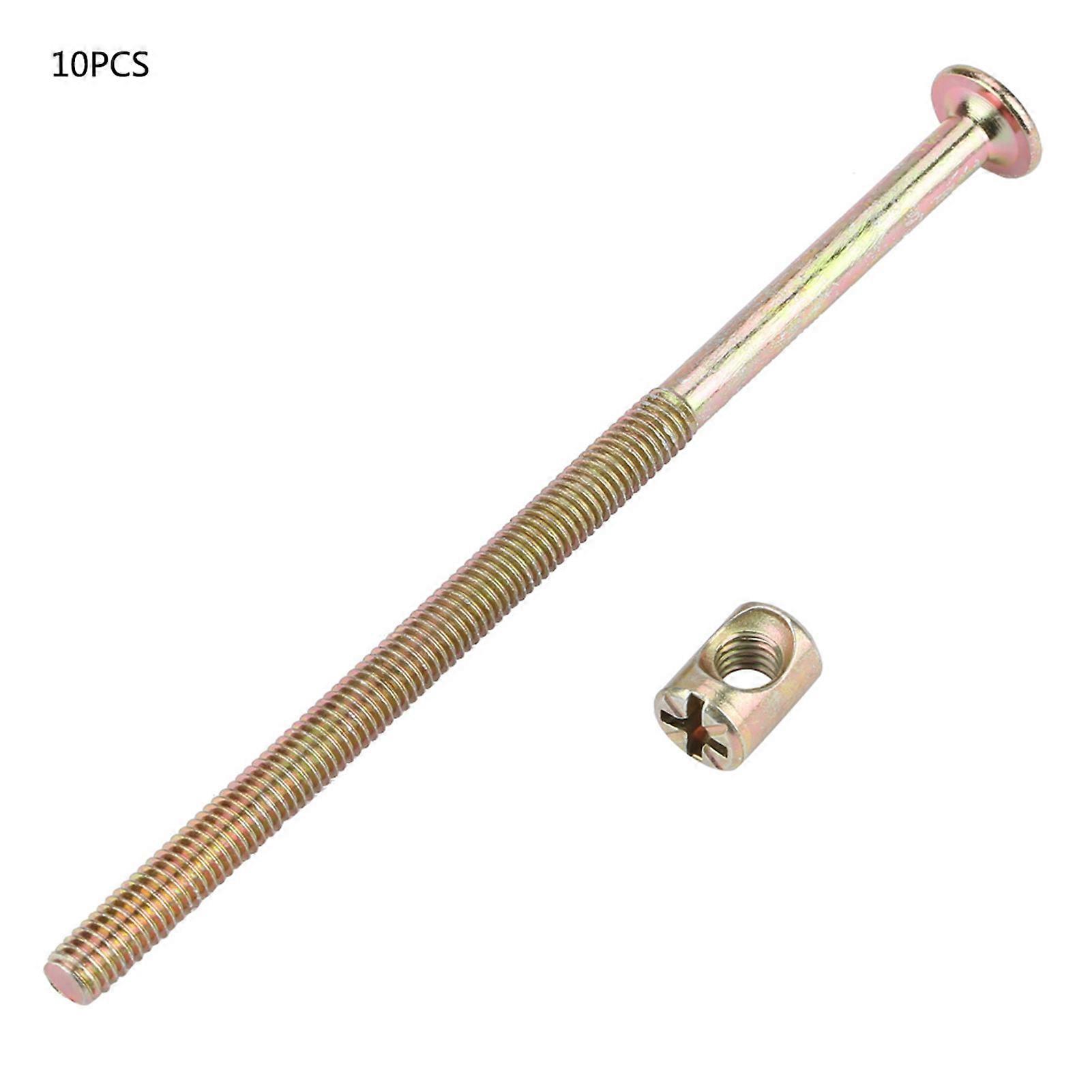 10 件优质碳钢彩色镀锌六角平头螺丝锤头螺母 (6 * 120mm)
