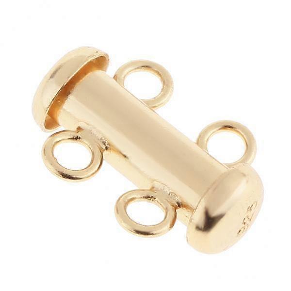 4x925 Sterling Silver Gold Plated Multi Strand Slide Clasp Findings 2 Strand