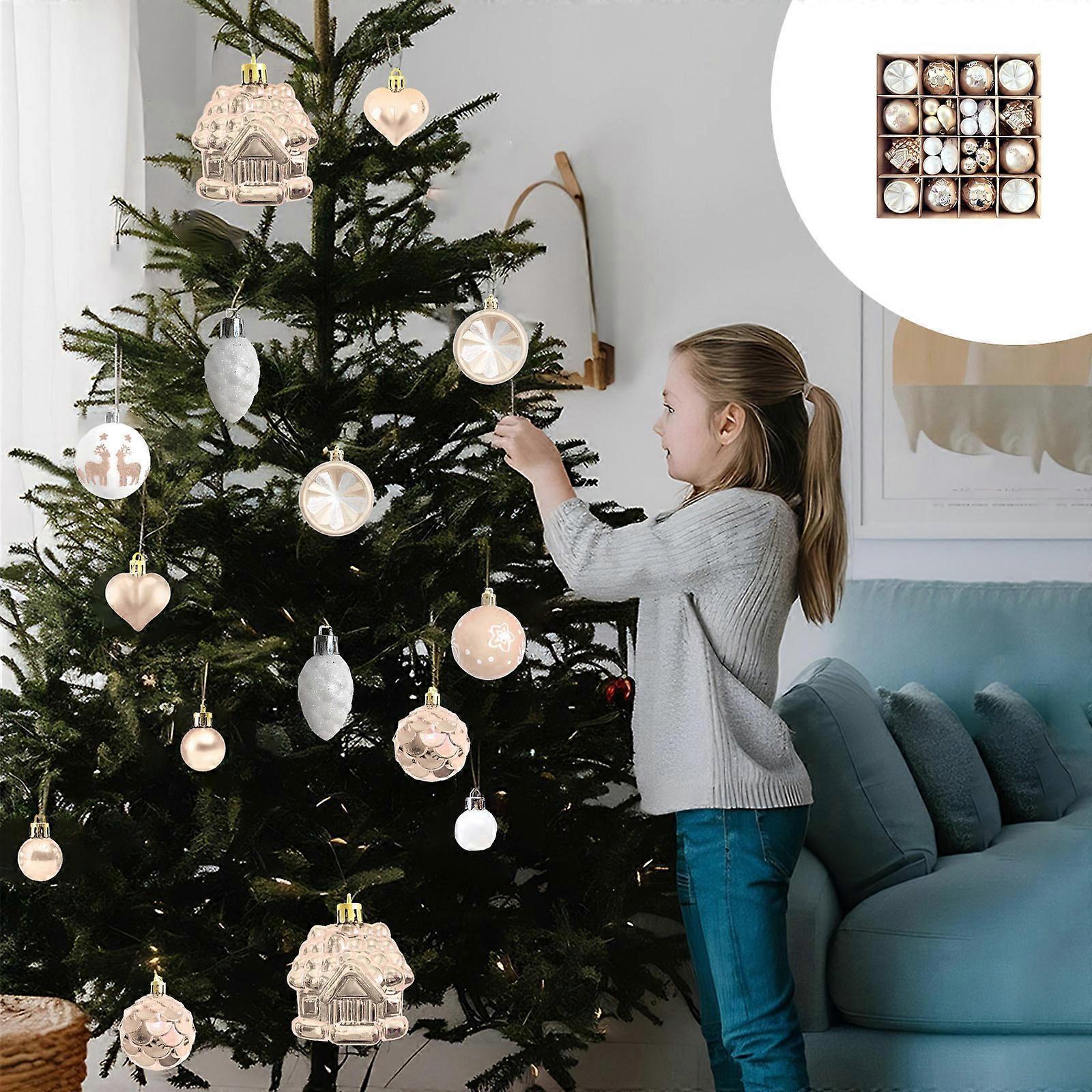 Christmas Decorations 40 Piece Differently Shaped Christmas Balls Set Multiple Styles Of Christmas Tree Decorations Can Also Be Used For Other Party