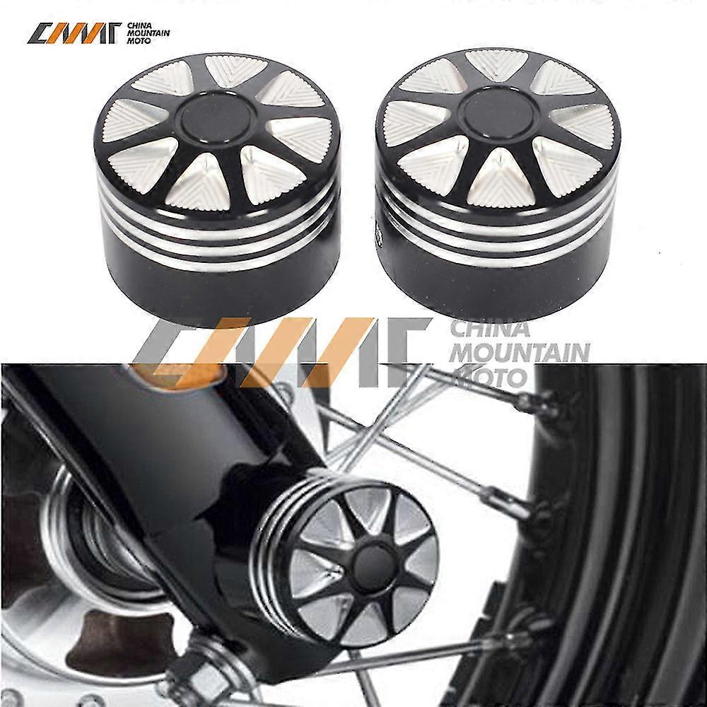 Black Front Axle Nut Cover Bolt Case For Harley Touring Softail Road King Glide Fltr