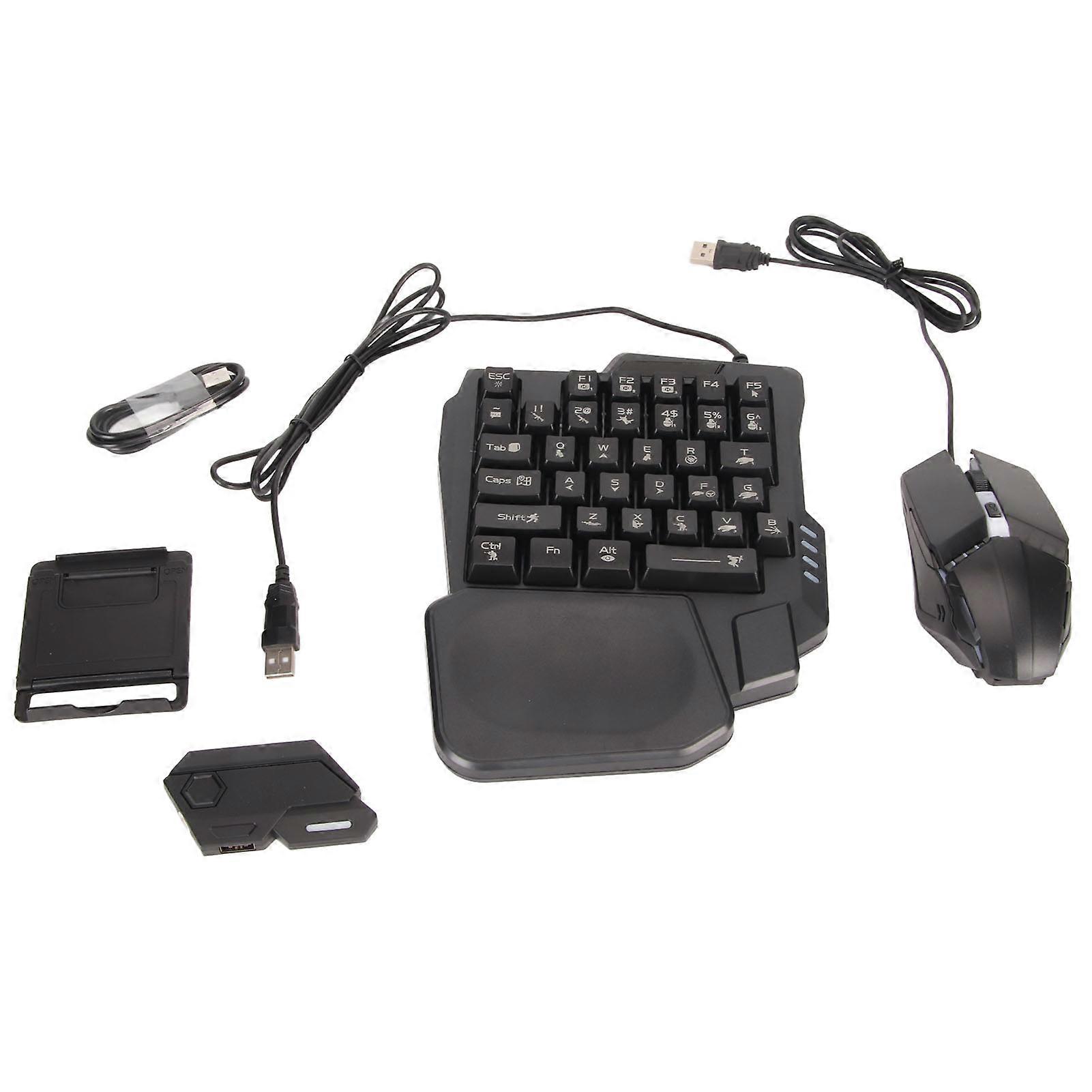 Tastiera da gioco a mezza mano e mouse combo Convertitore di mouse da gioco cablato per Android per Harmony per IOS 10.0?13.3