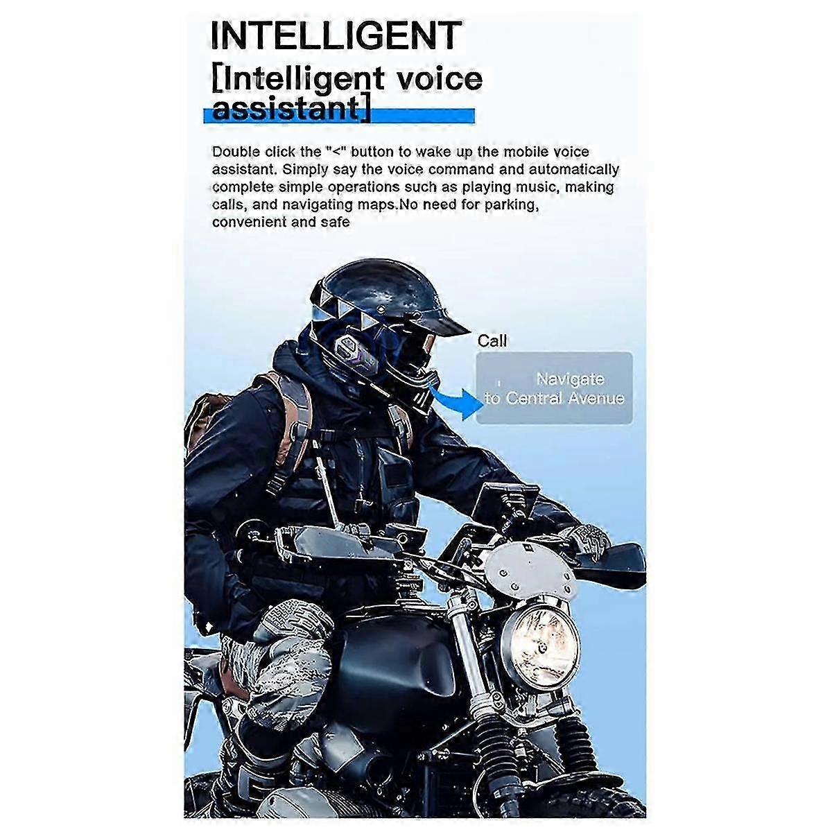 LX5 motorcykelhjälm hörlurar mesh intercom för 10 ryttare 2000m handsfree högtalare, bluetooth 5.3 vattentät 2st