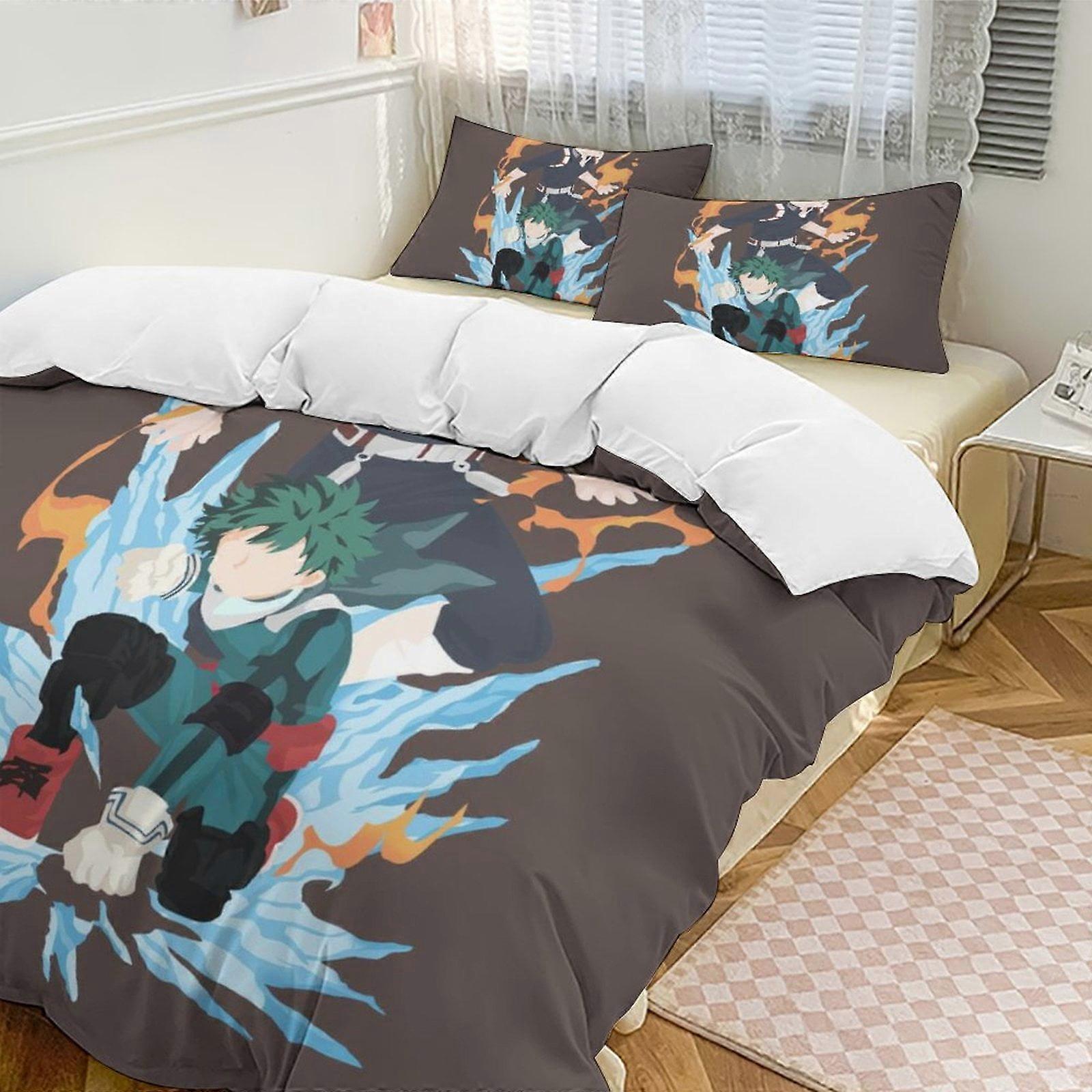 Zm509 My Hero Academia Bedding Set Comfortable and Lightweight Cartoon Bedding 3-Piece Set (Available in Multiple Sizes) Lc509