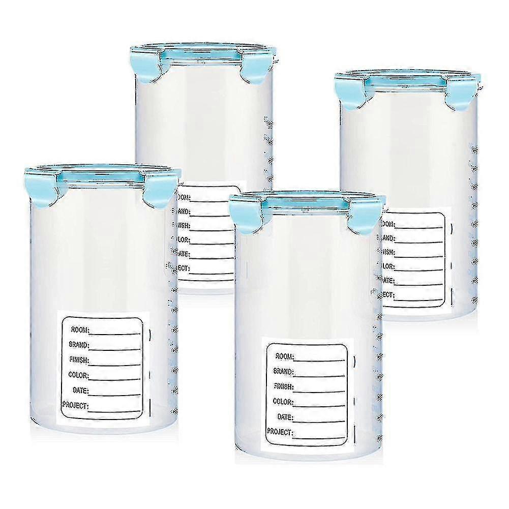 4 Pcs Plastic Paint Containers With Lids 50 Paint Containers For Leftover Paint Cups Empty Paint Ca-zzy