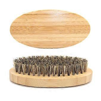 Spazzola per capelli di legno setola di cinghiale rotonda uomini pettine naturale per barba
