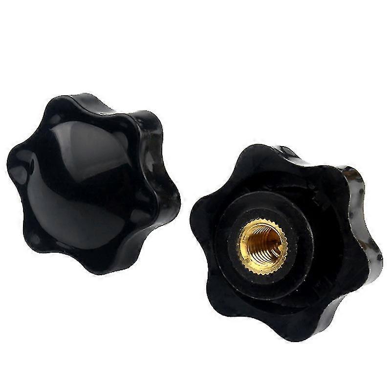 4 Stück Rändelmuttern aus schwarzem Kunststoff. Sterngriffmutter Innengewinde M8 32mm Sterngriffmutter