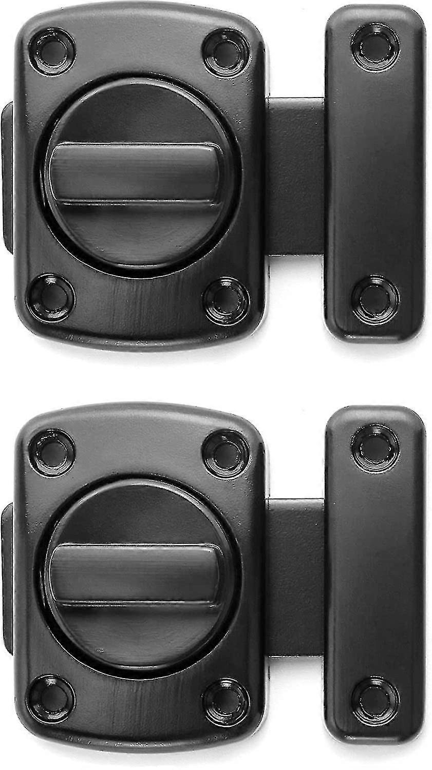 2 Pack Rotate Bolt Latch Gate Latches Safety Door Lock,black