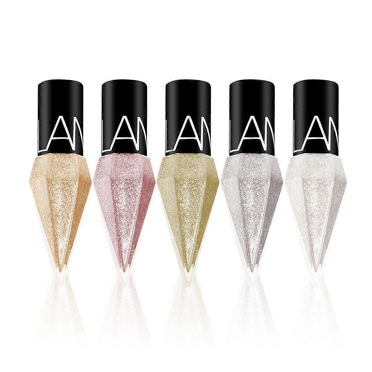 Eye Shadow Pearlescent Diamond Eye Shadow Liquid 5-Color Sequins Makeup Smooth Mini Fine Brush Eyeliner Shine And Head