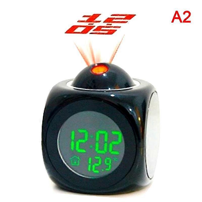 Creative Lcd Digital Projection Laser Alarm Clock Display Voice Report Decor