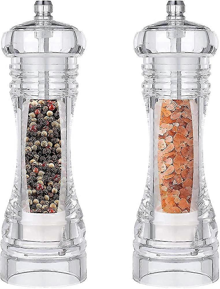 Salt And Pepper Mill Set Of 2, Pepper Mill Transparency With Adjustable Ceramic