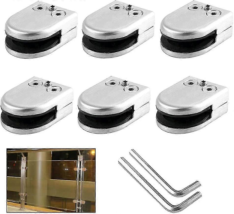 6個のガラスクランプ、810mm Mサイズ304ステンレススチールガラスホルダー、調整可能なガラスサポートバックサポート、欄干階段手すり用