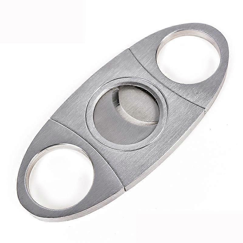 Stainless steel cigar cutter scissors, double sharp blades for cutting cigar end.