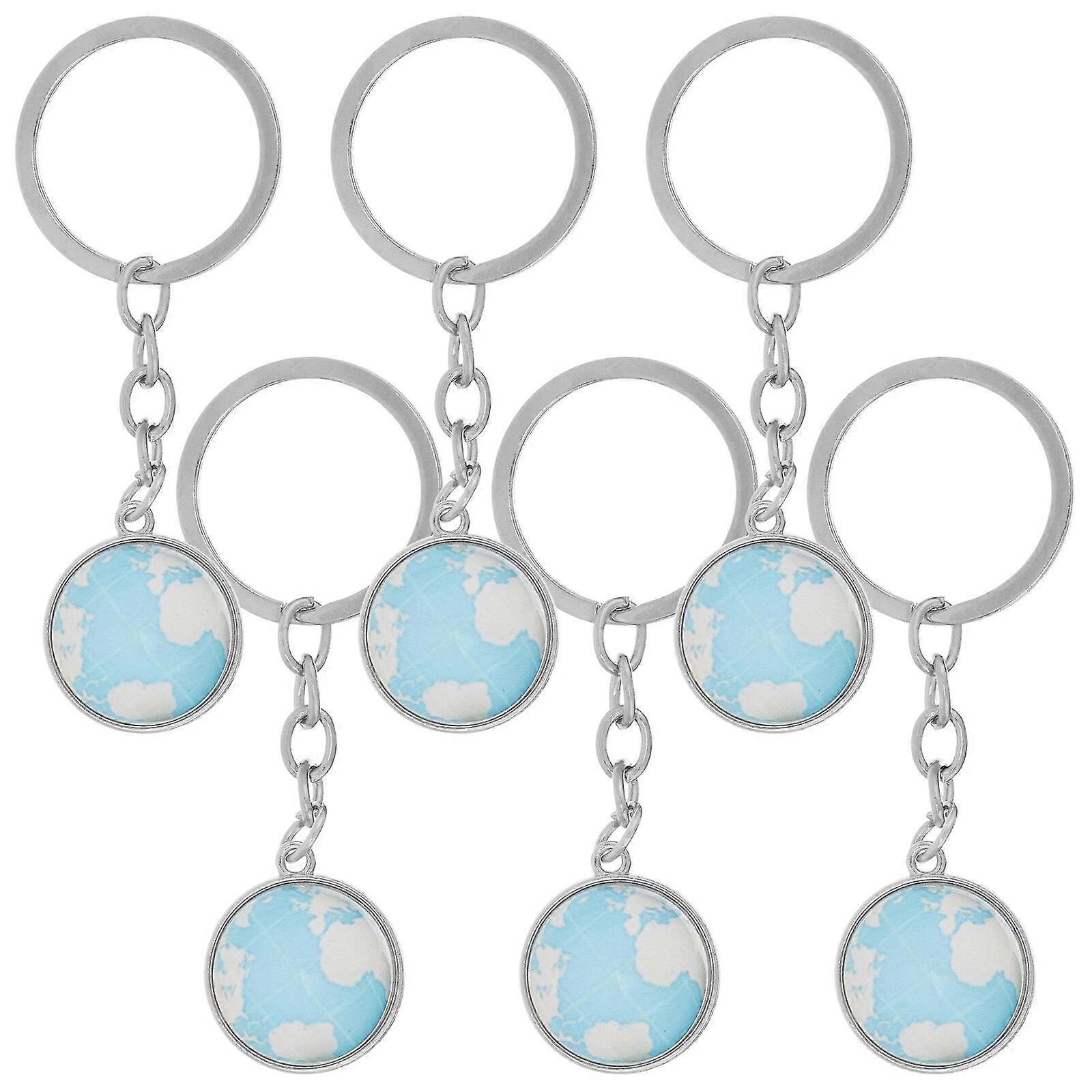 6pcs World Globe Keychains Party favorise Globe Gift Keychain Creative Keychain Globe Key Rings