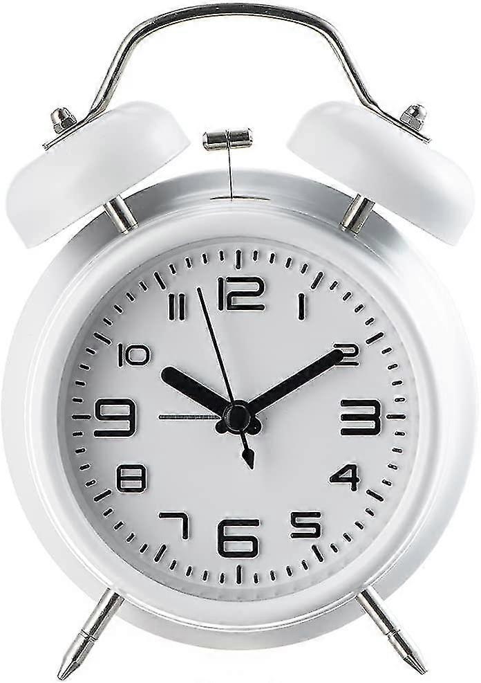 Loud Alarm Clock For Heavy Sleepers Adults ,silent Non Ticking Twin Bell Alarm Clock For Bedroom,battery Powered Analog Alarm Clocks With Backlight (4