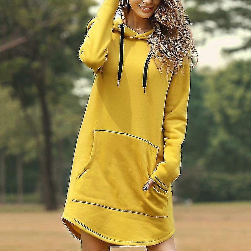 Donna Oversize Felpa con cappuccio Felpa con cappuccio Abito Pullover Jumper Long Top
