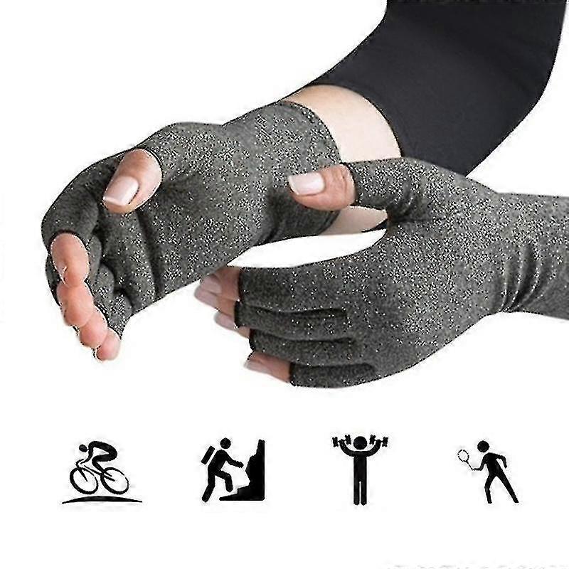 Gants unisexes contre l’arthrite Demi-doigts Gants Compression Écran tactile Hivers