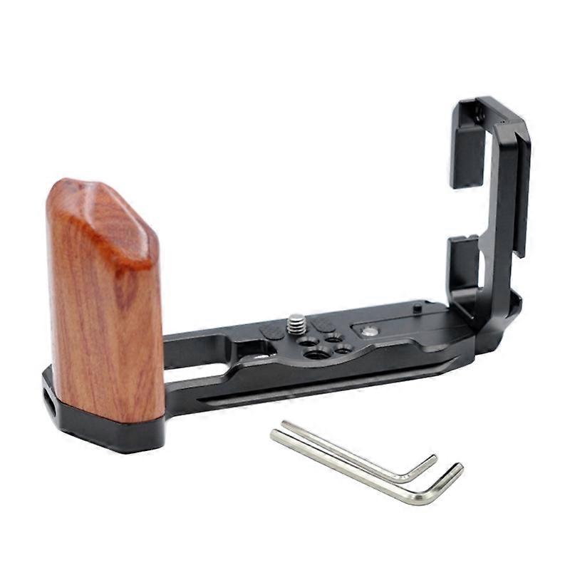 Quick Release Plate L Bracket with Wooden Grip Replacement For X-T4 Camera