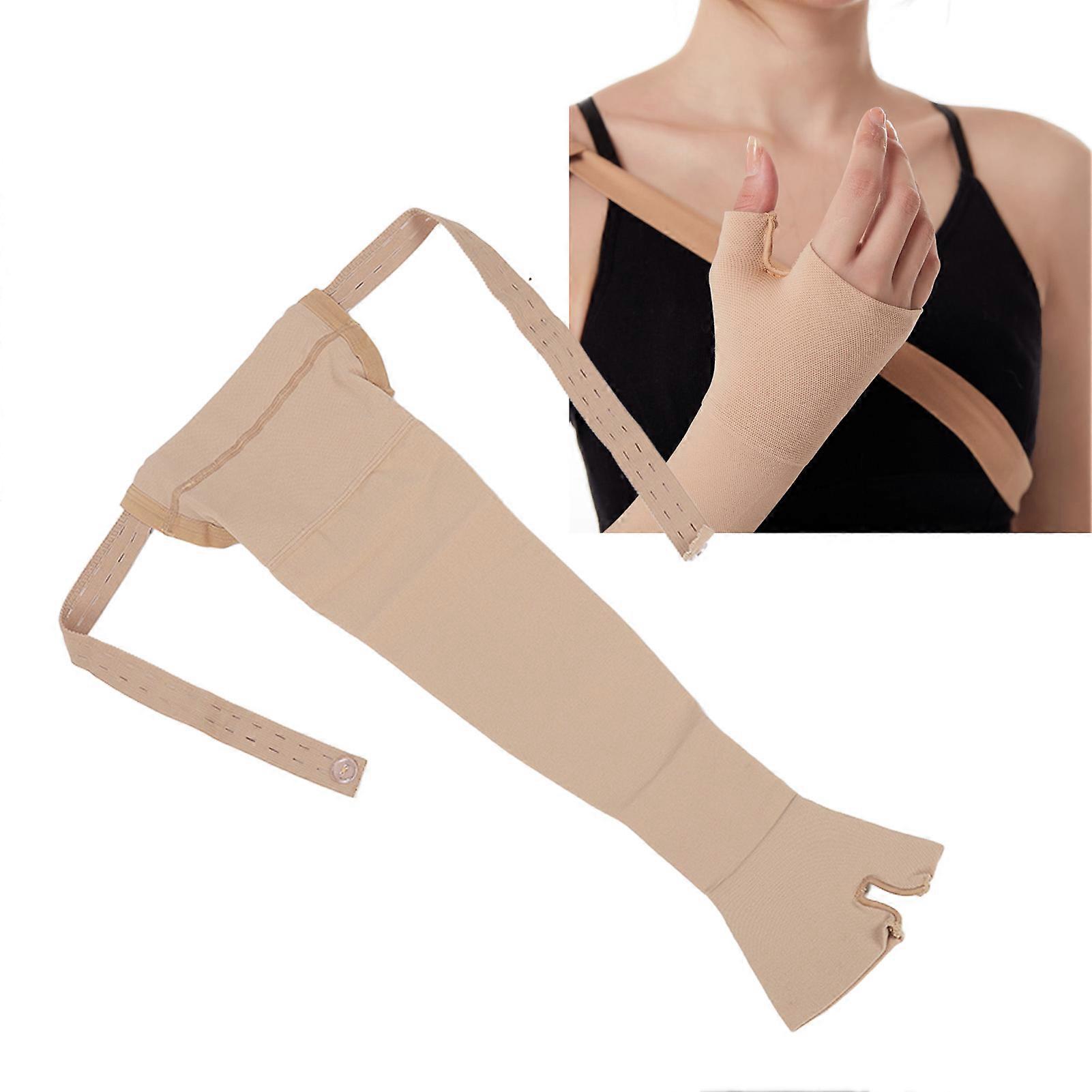 Lymphedema Arm Sleeve Soft Nylon High Elasticity Breathable Portable Post Mastectomy Arm Sleeve for Recovery