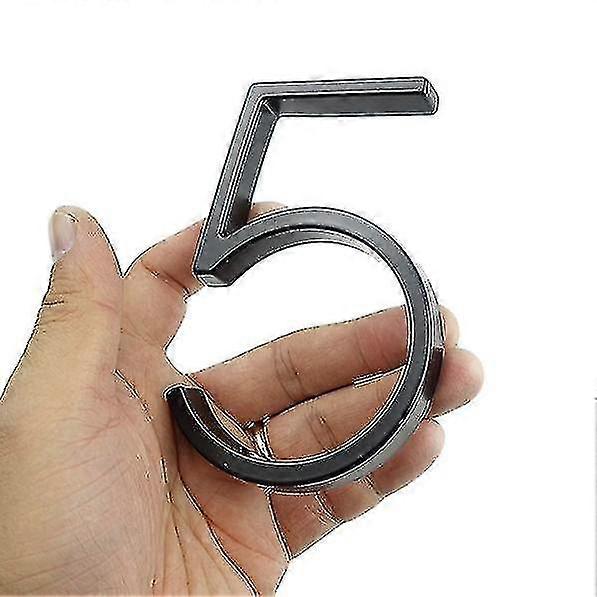 黒の家番号と文字 5インチ 12.5cm 高さ