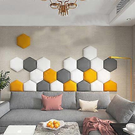 2stk Stick-on Hexagon vægpaneler Vægdekoration