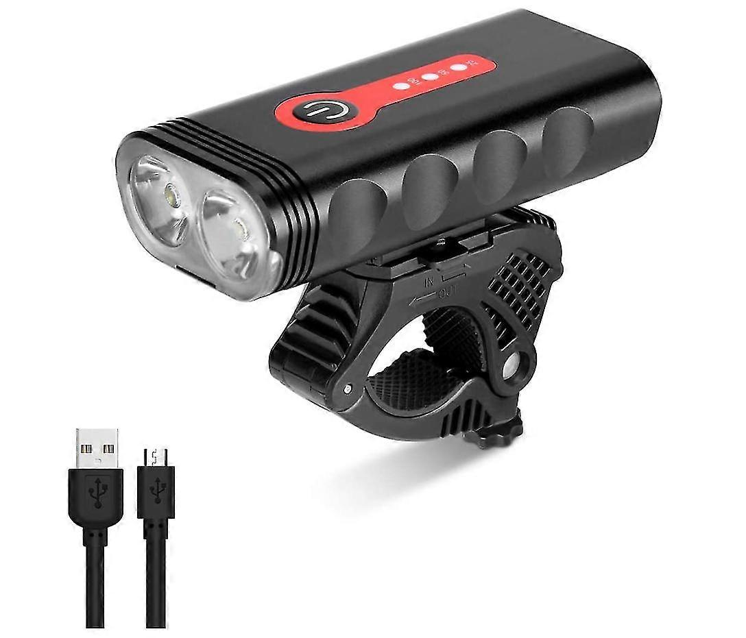 Lampe de vélo, lampe frontale de lampe frontale de lampe frontale, 2400 lumens, 4 modes, étanche IP65