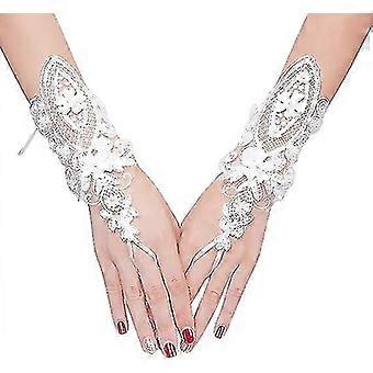 Wedding Gloves Lace Women Maid Glove Bridesmaid Fingerless Crochet Gothic Elegant Half Finger Floral Bridal Gloves Evening Party Banquet Theater Prom-