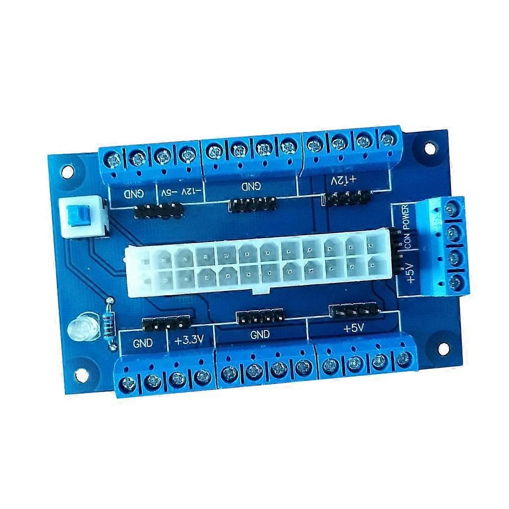 ATX Benchtop PC Power Board, 24 Pin Computer ATX Power Supply Breakout Adapter Module 12V, 5V, 3.3V,  -12V
