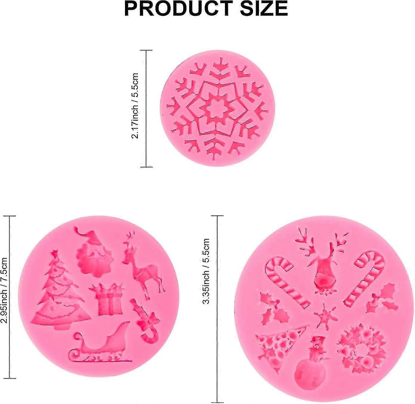 قوالب سيليكون حلوى عيد الميلاد 5 قطع C