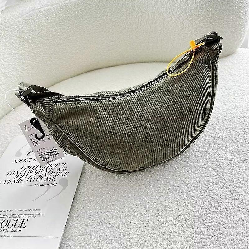 Handbags Woman Girl Solid Color Corduroy Adjustable Strap Shoulder Bag Dumpling Shape Crossbody Bags With Zipper Versatile