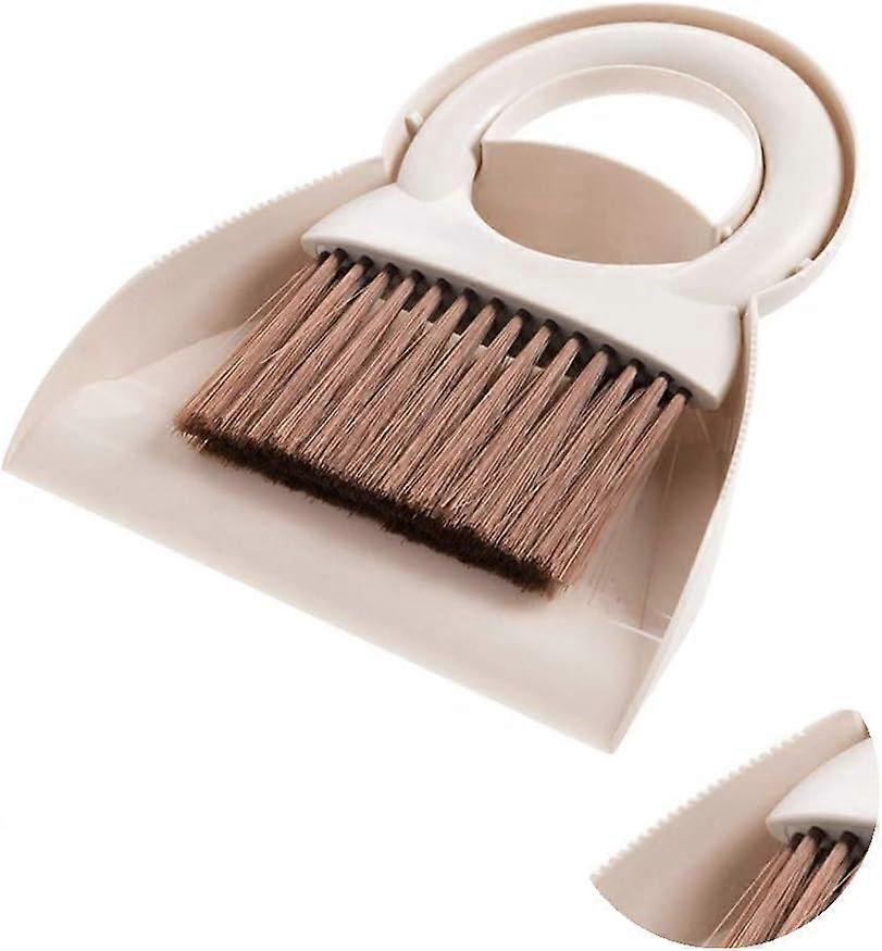Dustpan and Brush Set,Multifunctional Cleaning Tool Mini Sweeper with Round Handle