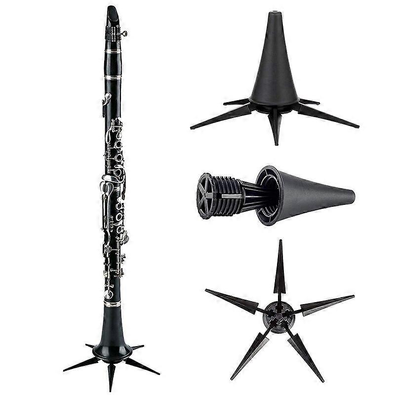 Clarinet Portable Stand Holder Support with 5 Legs Base Multifunctional for A and B Clarinets Black Accessories