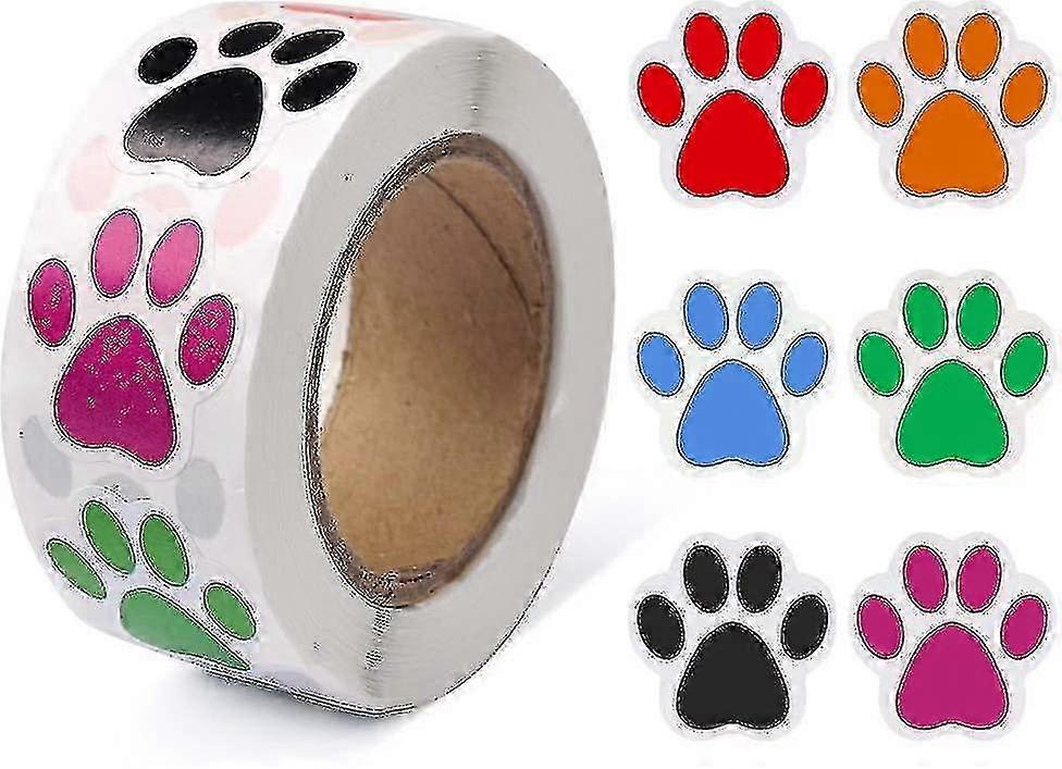 Pençe Baskıları Çıkartmalar (1 İnç / 500 Çıkartma) Köpek Çıkartmaları Pençe Baskıları Etiketleri, kendinden yapışkanlı Etiketler, Hayvan Şekli Duvar Çıkartması, pençe Çıkartmaları Rulo Uyumlu