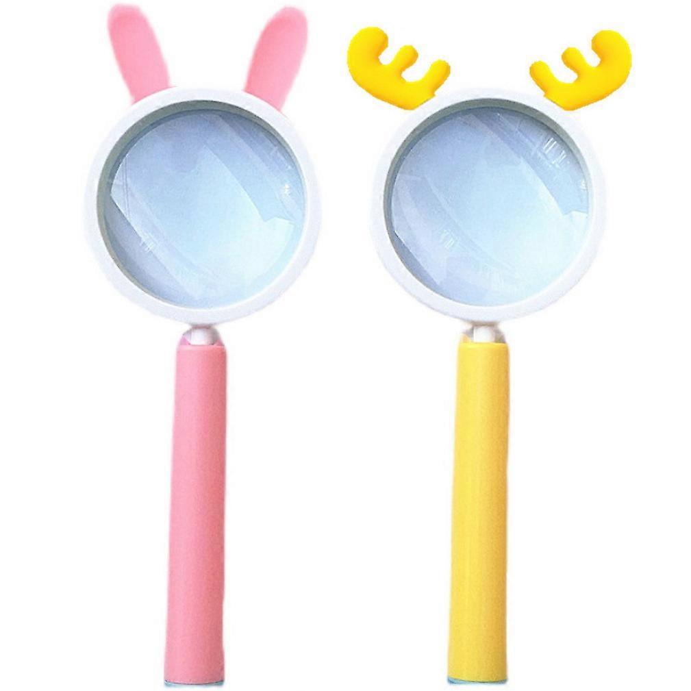 2PCS Pink Yellow Magnifier for Reading Insect Observation