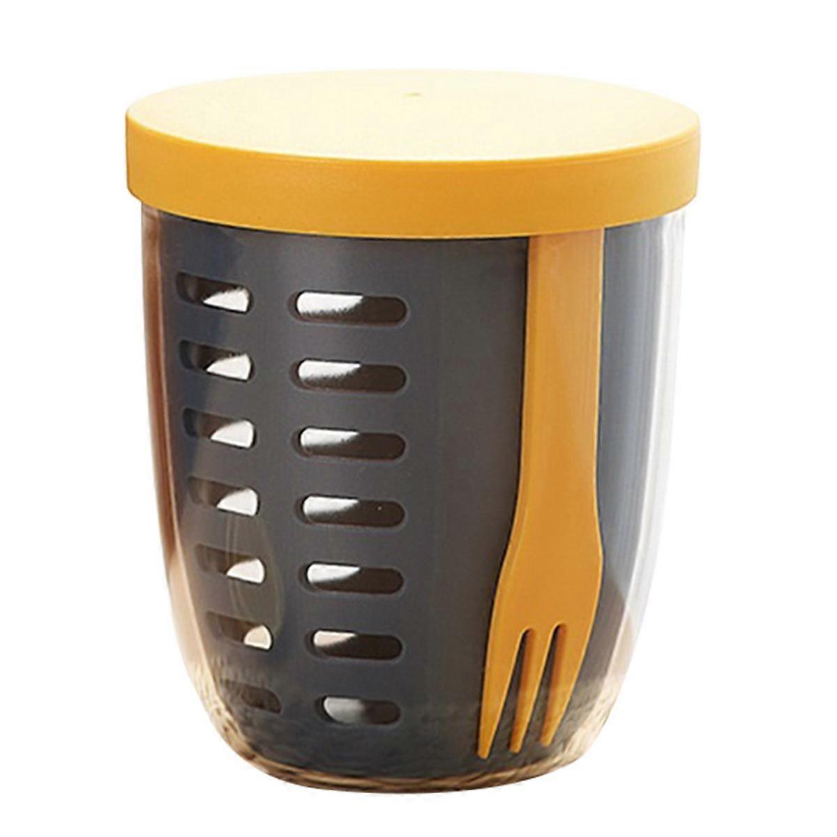 Fruit Salad Storage Cup with Lids and Fork,Plastic Food Storage Container Set with Airtight Lids for Kitchen, Office B
