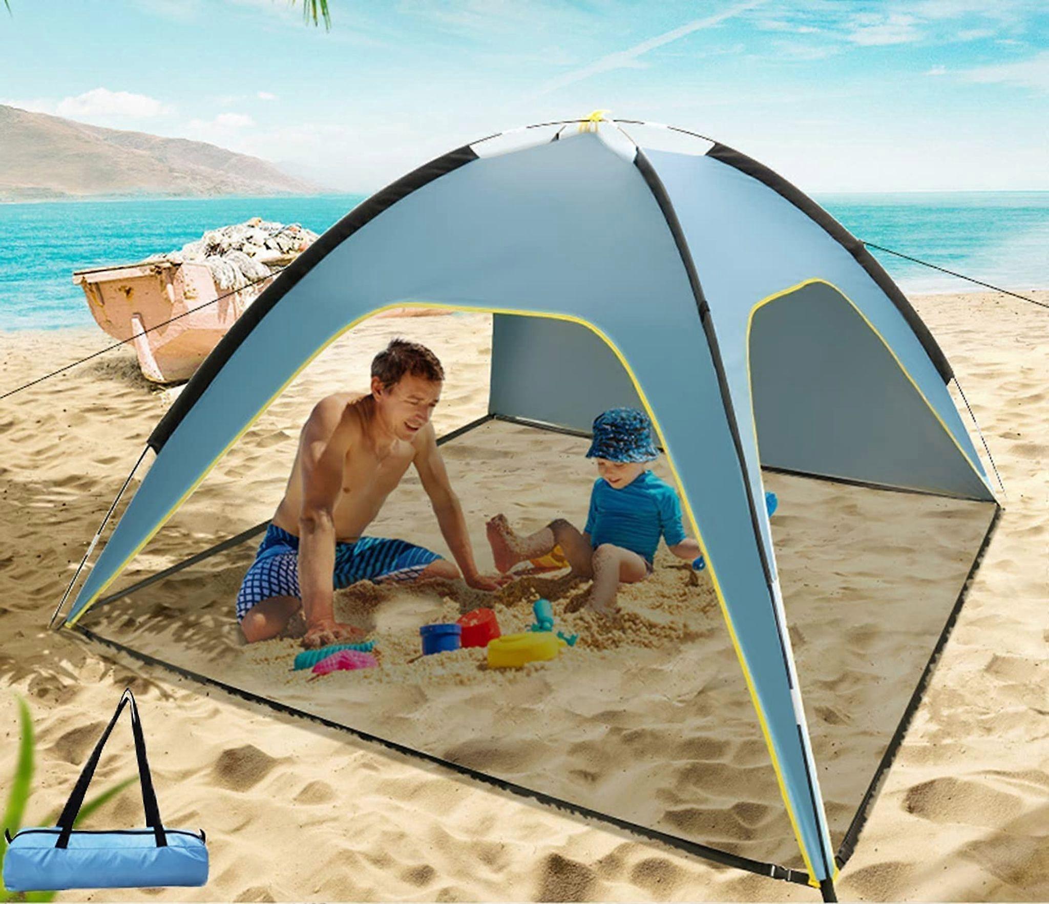 Beach shell, UV protection 50+ beach tent with removable floor, 4 person XXL beach tent for the beach, garden, camping and picnicking