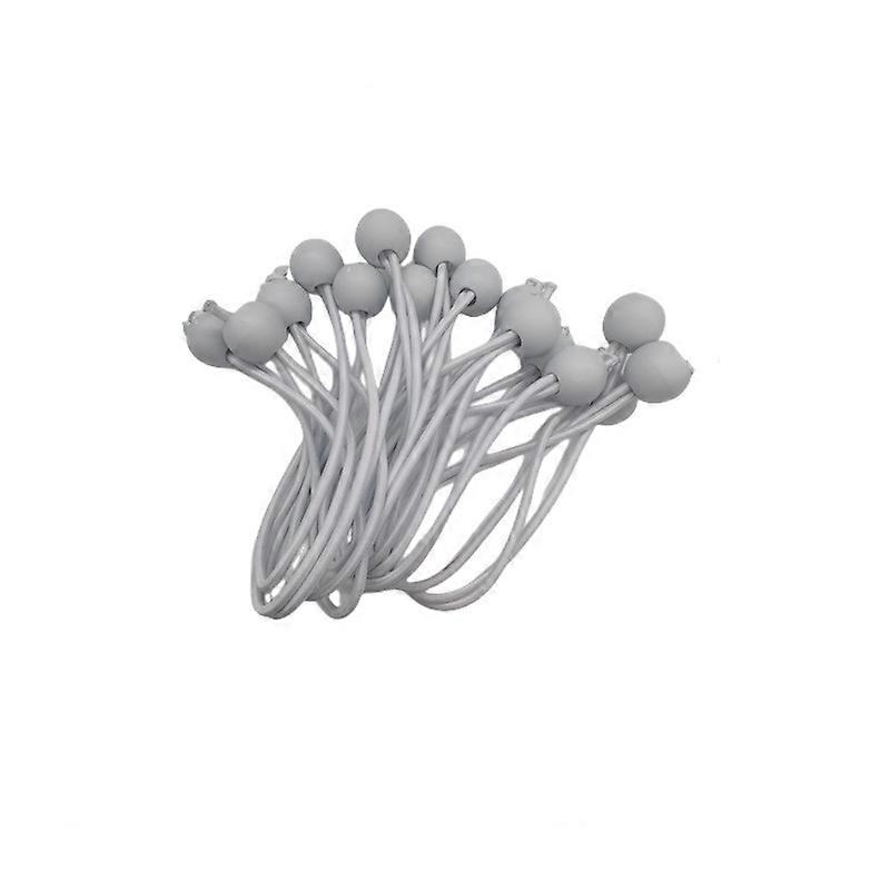 Bungee Cords Balls - 10 pcs Universal Elastic Ball Ties Heavy Duty Bungee Perfect for Camping, Flag & Tarpaulin Tie-Downs - White